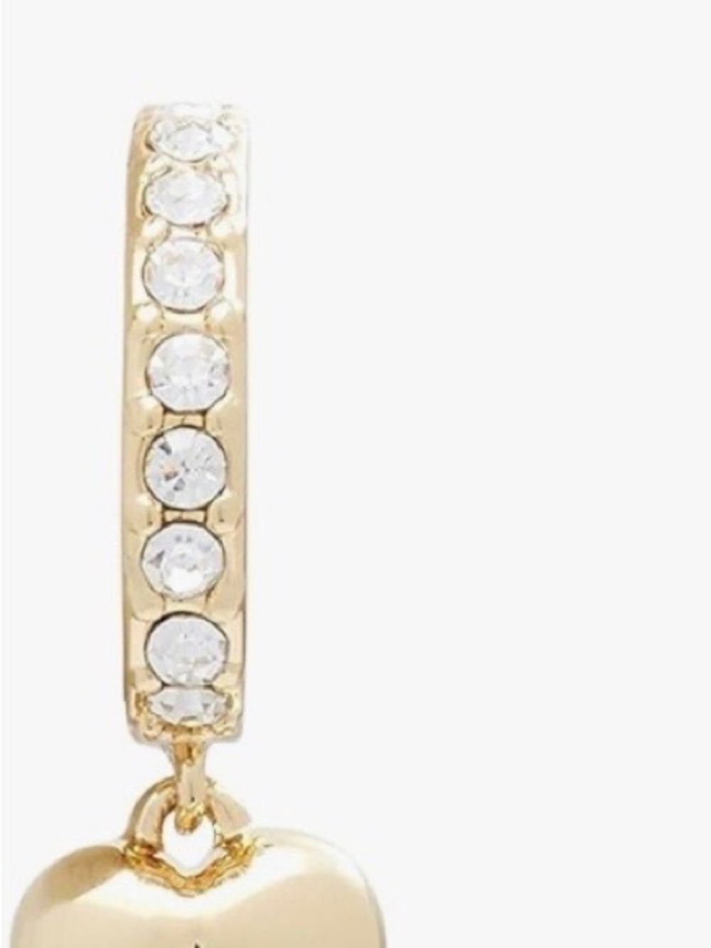 NWT Coach Pave Heart Drop Earrings with Crystal Star Accent - Picture 3 of 4
